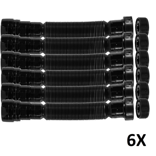 Kit 6 Sifão Universal P/ Pia, Lavatório E Tanque Preto Astra