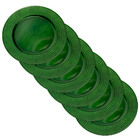 Kit 6 Sousplats De Plástico Verde Com Relevo Lateral 33 Cm -