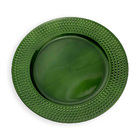 Kit 6 Sousplats De Plástico Verde Com Relevo Lateral 33 Cm -