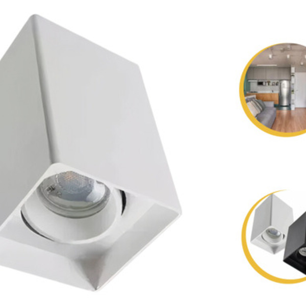 Kit 6 Spot De Sobrepor Quadrat C/ 6 Lâmpada Led Mr16- Branco