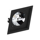 Kit 6 Spot Embutir Quadrado Recuado Ar111 Preto + Lâmpada Led