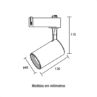 Kit 6 Spot Longo Led Mr16 Para Trilho Eletrificado Branco 300