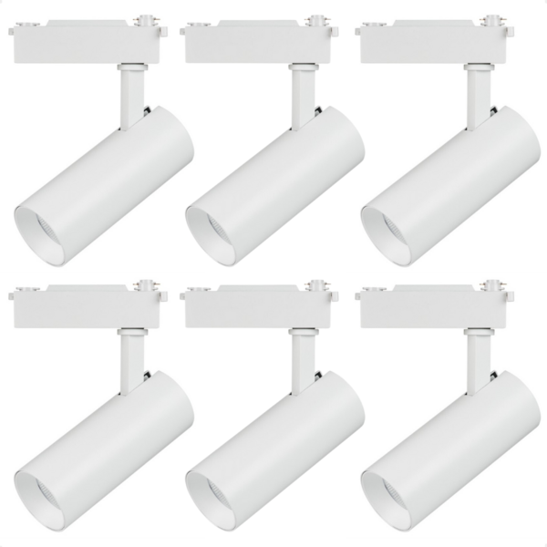 Kit 6 Spot Longo Led Mr16 Para Trilho Eletrificado Branco 650