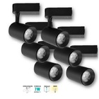 Kit 6 Spot Para Trilho Eletrificado Preto Led 7w 3000k Luz Qu