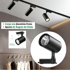 Kit 6 Spot Para Trilho Eletrificado Preto Led 7w 3000k Luz Qu
