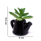 Kit 6 Suculentas Artificiais Com Vaso De Cerâmica 9 5x8x6 Cm