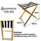 Kit 6 Suporte De Malas Bagagens Em Madeira Para Hotel Pousada