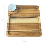 Kit 6 Tábuas Para Servir Hambúrguer Ramekin 30ml Teca 22,5cm