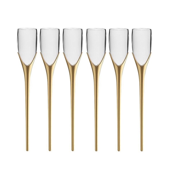 Kit 6 Taças Beach 210ml Dourada Boccatti Espumante Na Areia