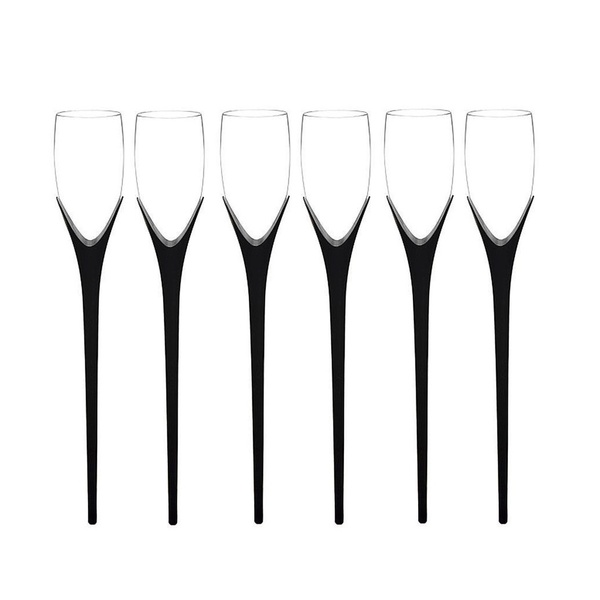 Kit 6 Taças Beach 210ml Preta Boccatti Espumante Na Areia