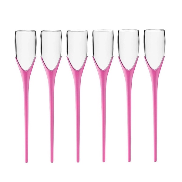 Kit 6 Taças Beach 210ml Rosa Pink Boccatti Espumante Praia