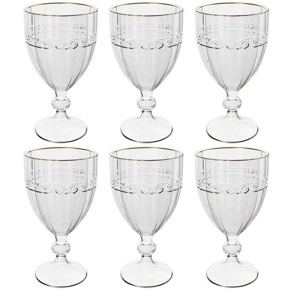Kit 6 Taças Cristal 330ml Fio De Ouro Imperial Lyor Avulsa Se