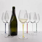 Kit 6 Taças De Champagne Fatto A Mano Haste Colorida Riedel