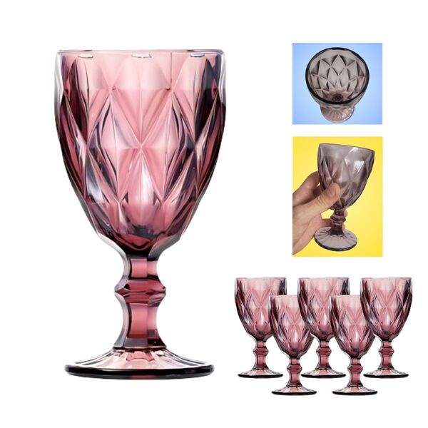 Kit 6 Taças De Vinho De Vidro - Conjunto Marsala