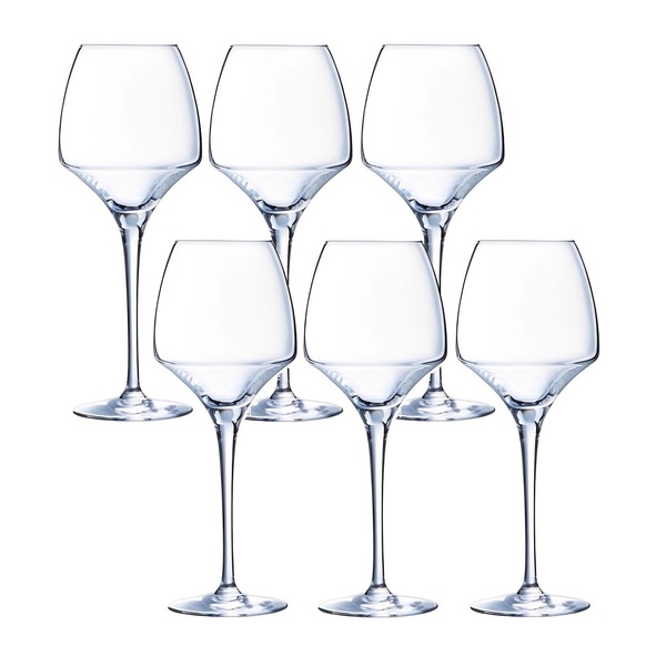 Kit 6 Taças De Vinho Elegante Cristal Arcoroc Openup 400ml