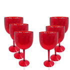Kit 6 Taças Gin Vermelho Acrílico