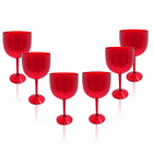 Kit 6 Taças Gin Vermelho Acrílico