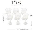 Kit 6 Taças Suco Água Chá Vidro Faces Transparente 300ml