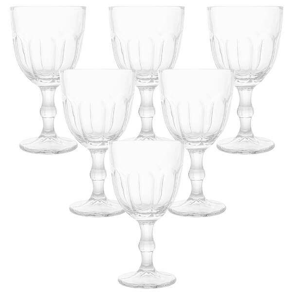 Kit 6 Taças Suco Água Chá Vidro Faces Transparente 300ml