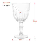 Kit 6 Taças Suco Água Chá Vidro Faces Transparente 300ml