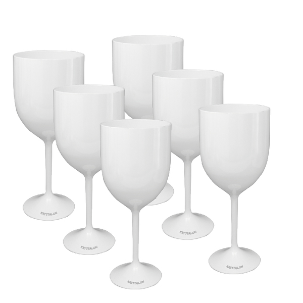 Kit 6 Taças Vinho Brancas Acrílico Ps Krystalon