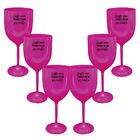 Kit 6 Taças Vinho Rosa Acrílico Personalizadas - Chance De Se