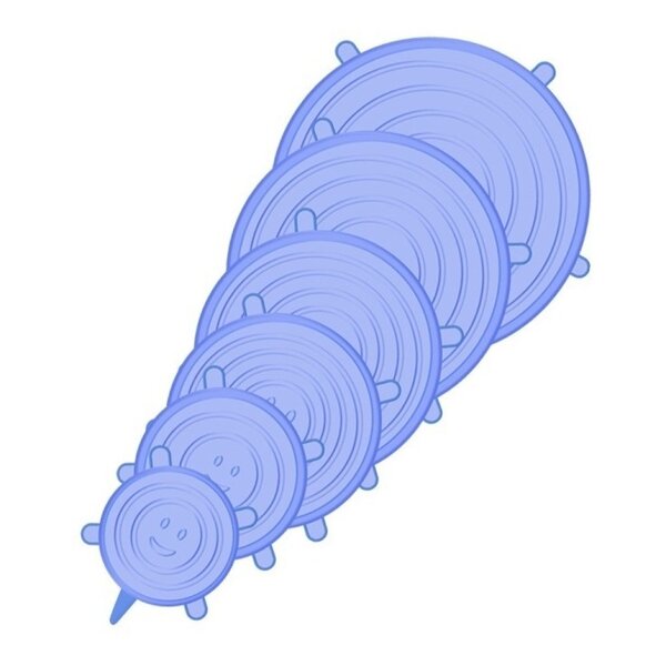 Kit 6 Tampas Silicone Panela Pote Universal Flexível Lavável