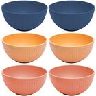 Kit 6 Tigelas Bowls Bambu Plástico Sortidos 12x6cm Stripes L