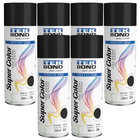 Kit 6 Tinta Spray Uso Geral Preto Brilhante 350ml