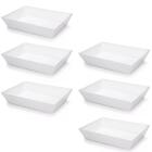 Kit 6 Travessa Retangular 2,2l Branca Servir A Mesa Salada So