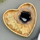 Kit 6 Travessas Coração Bambu 12,5cm