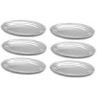 Kit 6 Travessas De Inox Oval 21cm Rasa Buffet Restaurante Par