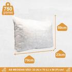 Kit 6 Travesseiro Flocos De Espuma Macio 50cm X 70cm