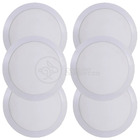 Kit 6 Un - Plafon Painel Led Redondo De Embutir Slim Luz Fria