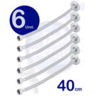 Kit 6 Unidades Engate Flexível 40 Cm, Com Trama De Alumínio,