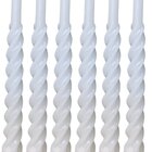Kit 6 Vela Espiral Natalina Decoração Branco Torcida De 20cm