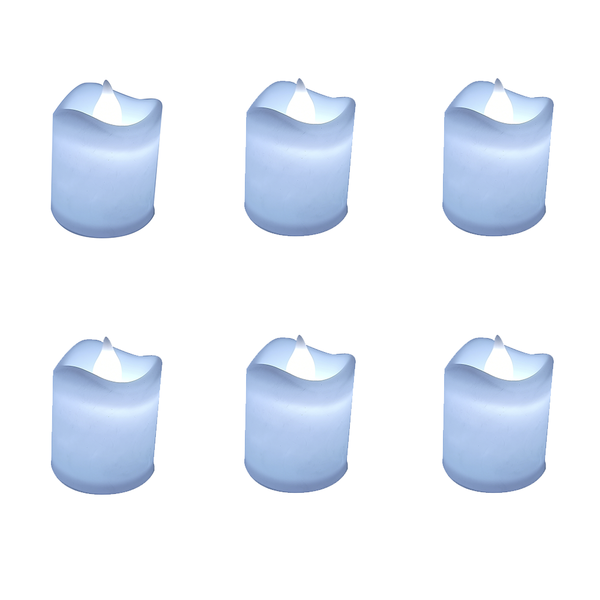 Kit 6 Velas Eletrônicas Com Pilhas Modelo Branco Led