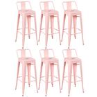 Kit - 6 X Banquetas Altas Iron Tolix Com Encosto - Industrial