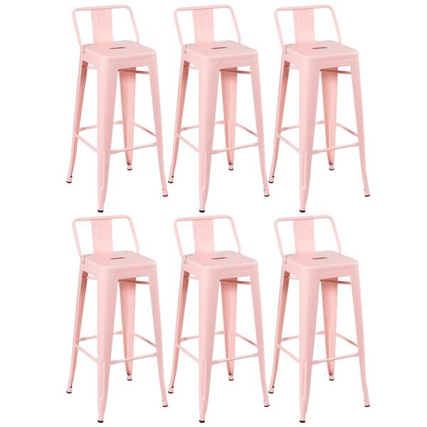 Kit - 6 X Banquetas Altas Iron Tolix Com Encosto - Industrial