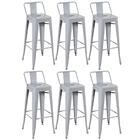 Kit - 6 X Banquetas Altas Iron Tolix Com Encosto - Industrial
