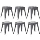 Kit - 6 X Banquetas Baixas Iron Tolix - 45 Cm - Cinza Escuro