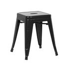 Kit - 6 X Banquetas Baixas Iron Tolix - 45 Cm - Preto