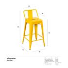 Kit - 6 X Banquetas Médias Iron Tolix Com Encosto - 66 Cm - A