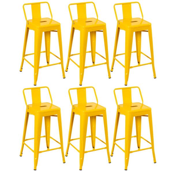 Kit - 6 X Banquetas Médias Iron Tolix Com Encosto - 66 Cm - A