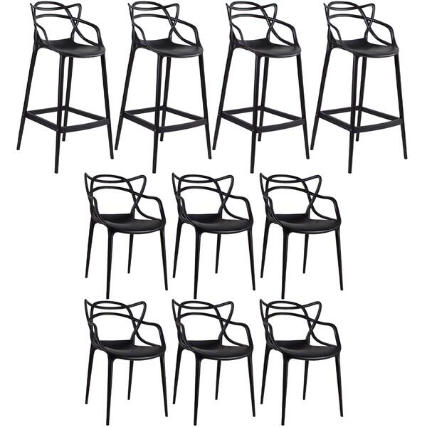 Kit - 6 X Cadeiras + 4 X Banquetas Altas Masters Allegra - Pr