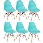 Kit - 6 X Cadeiras Charles Eames Eiffel Dsw - Base De Madeira