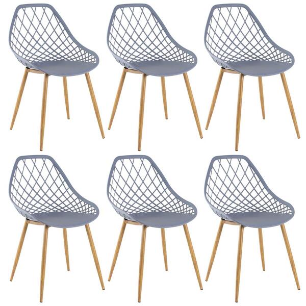 Kit - 6 X Cadeiras Clarice - Cleo - Cinza
