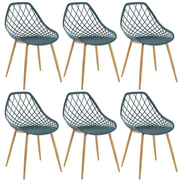 Kit - 6 X Cadeiras Clarice - Cleo - Turquesa