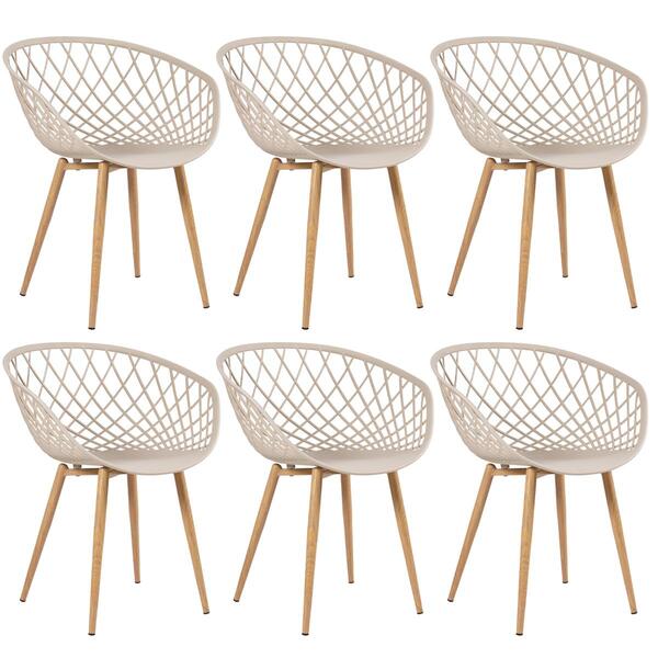 Kit - 6 X Cadeiras Clarice Nest Com Apoio De Braços - Sidera