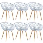 Kit - 6 X Cadeiras Clarice Nest Com Apoio De Braços - Sidera